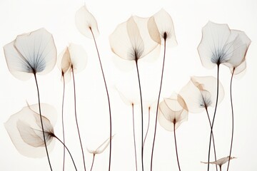 Minimalistic x-ray of a flower, offering a unique perspective for art and design projects. - obrazy, fototapety, plakaty