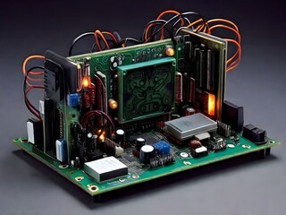 Haunted Circuit Board: Halloween Tech Spectacle Generated by AI