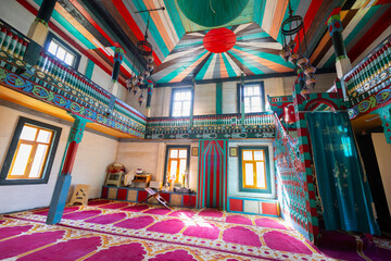  An interior view from the historical Camii Mosque in Artvin Macahel Camili Village. The mosque is...