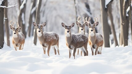 Fototapeta premium deer in the snow