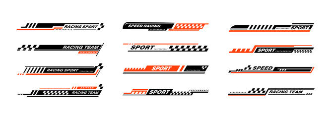 Car stripe element sticker for racing sport vector design