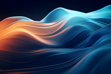 Visually captivating dynamic abstract background with fluid motion and wave-like particles suited for various design purposes. Generative AI