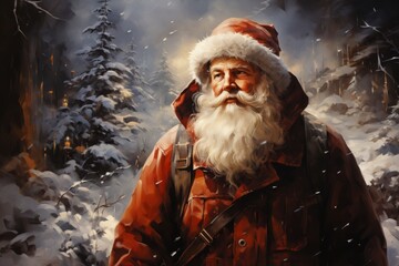 Portrait of Santa Claus. Digital illustration