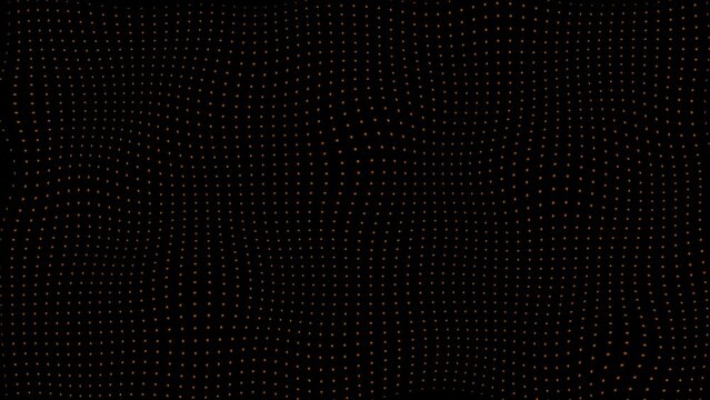 simple hi-tech wiggly movement Orange circular minimal dots on black background