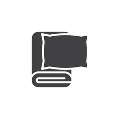 Pillow and blanket vector icon