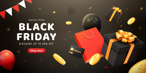 3D Black Friday banner