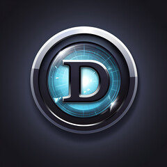 Design a super cool app icon modern clean with a large letter D