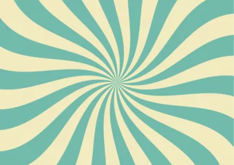 Poster Carnival stripe rays background layout, retro spiral circus poster with radial burst, vector sunlight. Funfair carnival background of pinwheel stripes or blue and beige sunbeam radial rays pattern © Vector Tradition