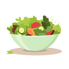 Vibrant Salad in bowl Illustration Vector 