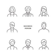 働くビジネスパーソンのベクターイラストアイコンセット素材_2