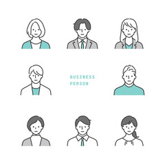 ビジネスパーソンのベクターイラストアイコンセット素材_1