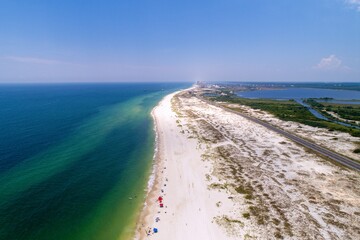 Aerial view of the beach at Gulf Shores
