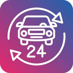 Vector Design 24 Hours Service Icon Style