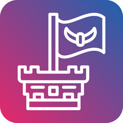 Vector Design Castle Flag Icon Style
