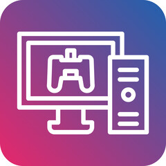 Vector Design Gaming Pc Icon Style