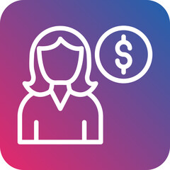 Vector Design Client Female Icon Style