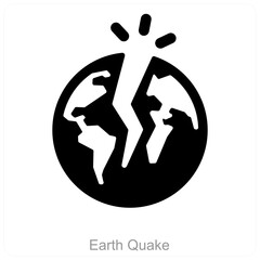 Earthquake and damage icon concept