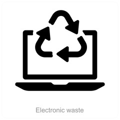 Electronic waste and recycle icon concept