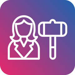 Vector Design Auctioneer Female Icon Style
