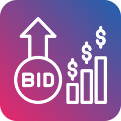 Vector Design Bid Increment Icon Style