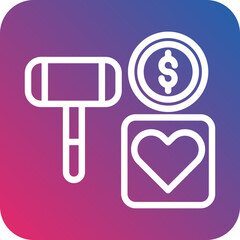 Vector Design Charity Auction Icon Style