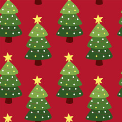 Christmas seamless pattern. Christmas tree. Vector. Flat style