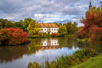 Obraz premium Muskau Park view in Bad Muskau Town of Germany
