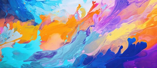 Digital representation of oil painting strokes on a vibrant abstract background