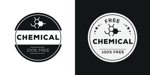 Fototapeta na wymiar (Chemical free) label sign, vector illustration.