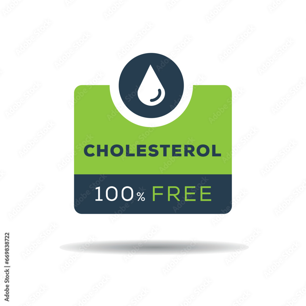 Poster (Cholesterol free) label sign, vector illustration.