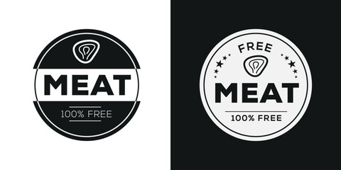 Fototapeta na wymiar (Meat free) label sign, vector illustration.