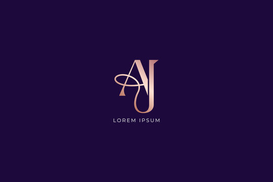 aj letter modern style design creative golden wordmark design typography illustration, ja wordmark, aj logo