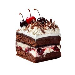 Dessert Black Forest Cake Isolated on a transparent background