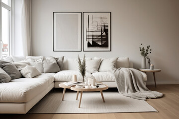 Scandinavian minimalistic interior with clean lines and neutral colors