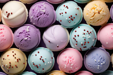 Fototapeta na wymiar Assorted ice cream balls background
