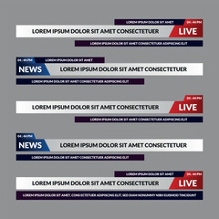 News lower third vector design.Set banner and lower third for news and live. Bottom third for broadcast and online media