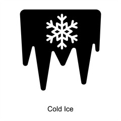 Cold Ice and snowball icon concept