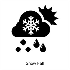 Snowfall and weather icon concept