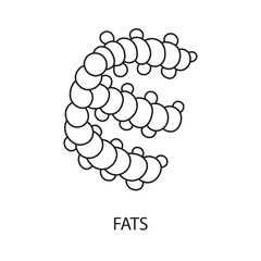 Fats line icon vector for food packaging, fat molecules illustration