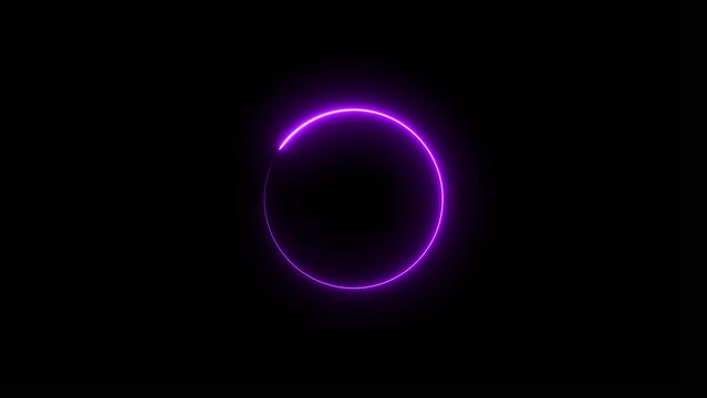 abstract beautiful neon light loading circle background animation