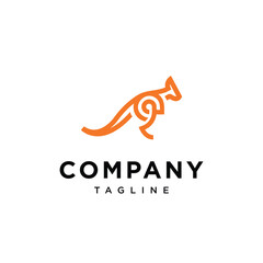 letter A kangaroo logo icon vector template.eps