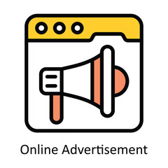 Online Advertisement vector Filled outline Design illustration. Symbol on White background EPS 10 File 