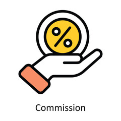 Commission vector Filled outline Design illustration. Symbol on White background EPS 10 File 