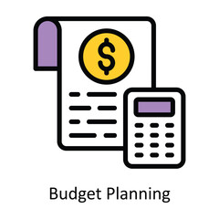 Budget Planning vector Filled outline Design illustration. Symbol on White background EPS 10 File 