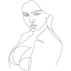 Abstract Face Line Art