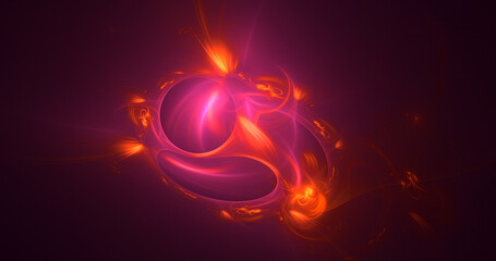 3D manual rendering abstract multicolor technology fractal light background