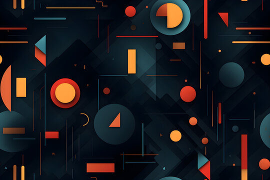Surreal Dark Geometric Abstraction: An Enigmatic Blend of Shapes and Colors