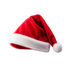 Christmas santa cap hat isolated on a white transparent background 