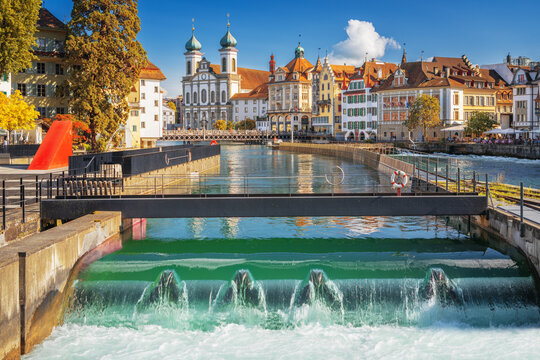 Lucerne, Switzerland from Spreuerbrucke Bridge