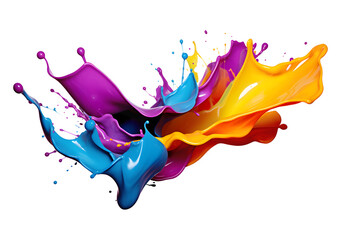 Dynamic paint splash, exploding of colors Isolated png
